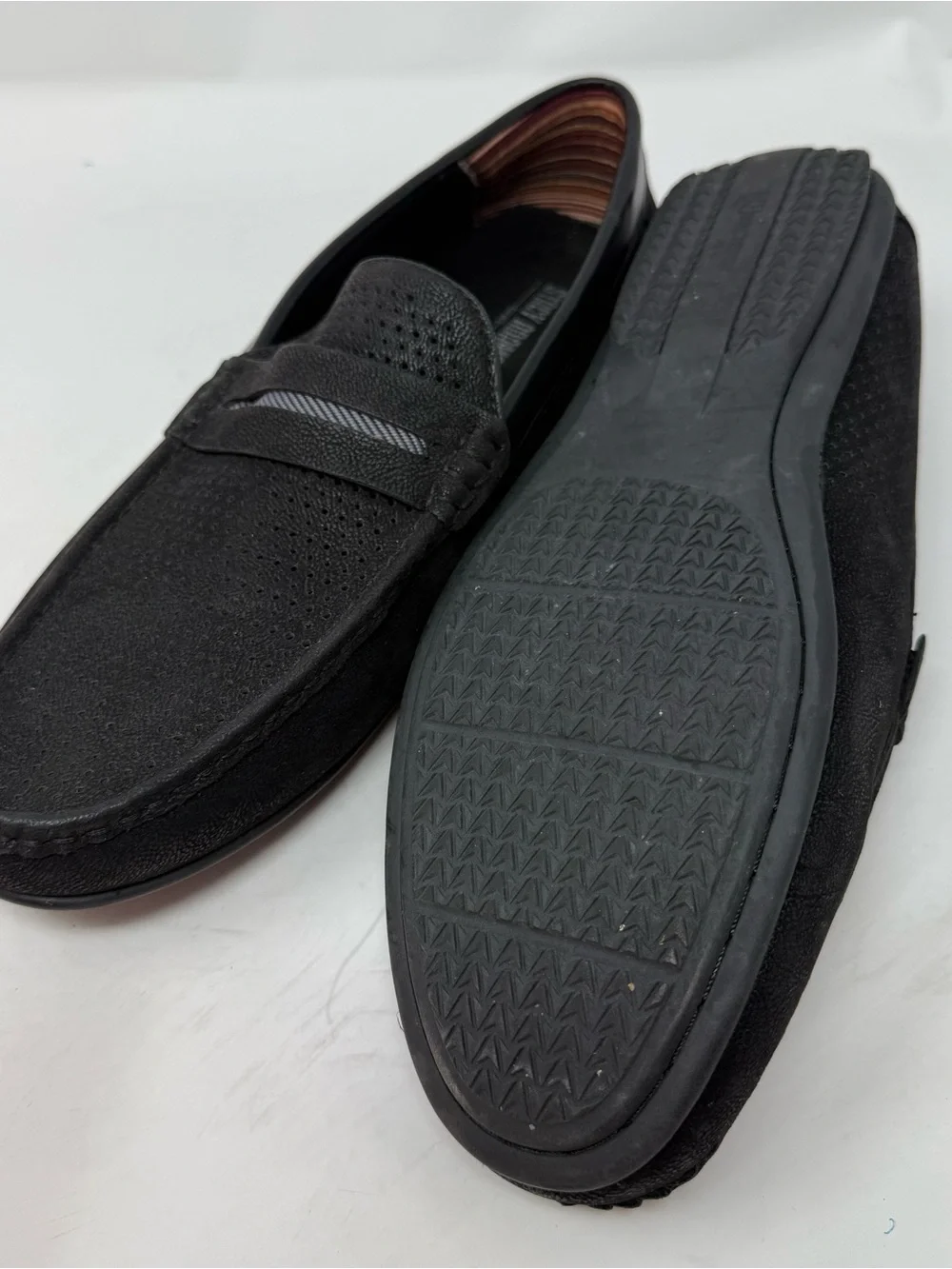 Stacy Adams Corby Loafers Men’s Size 13 Black Moc Toe Saddle Slip On Shoes